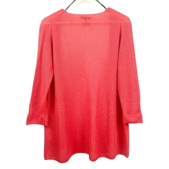 Massimo Dutti Coral Viscose Knit Open Front 3/4 Sleeve Cardigan Size XS - Picture 3 of 6